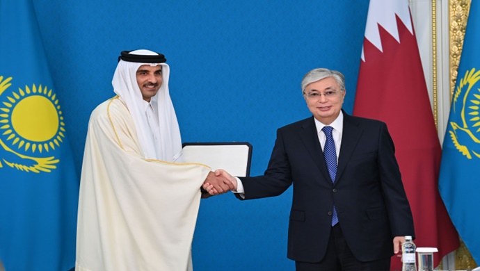 President Kassym Jomart Tokayev Awarded The Amir Of Qatar Sheikh Tamim