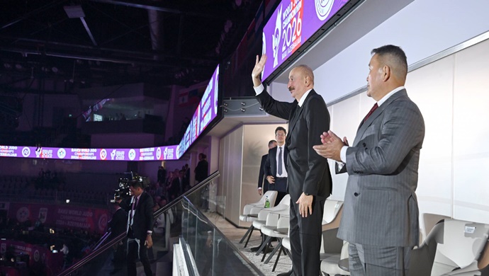 İlham Əliyev cüdo üzrə dünya çempionatının açılış mərasimində iştirak edib